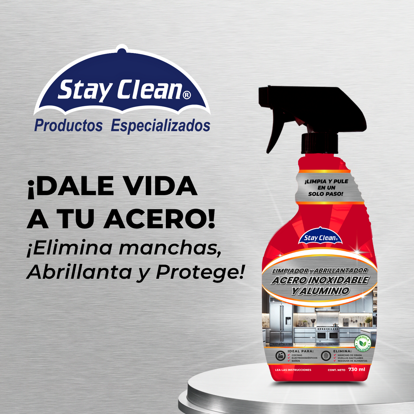 Limpiador y Abrillantador para Acero Inoxidable y Aluminio