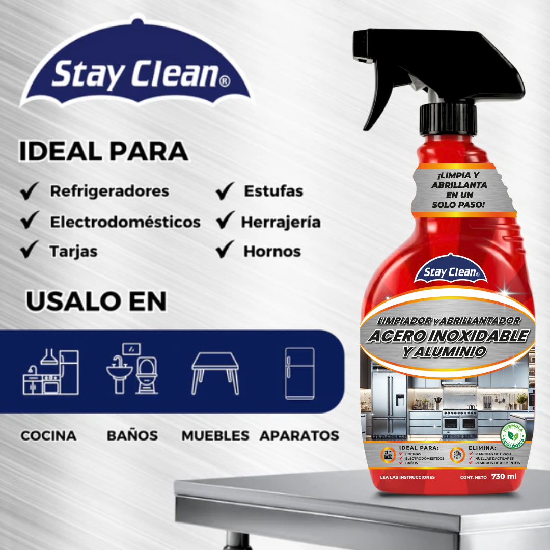 Limpiador y Abrillantador para Acero Inoxidable y Aluminio