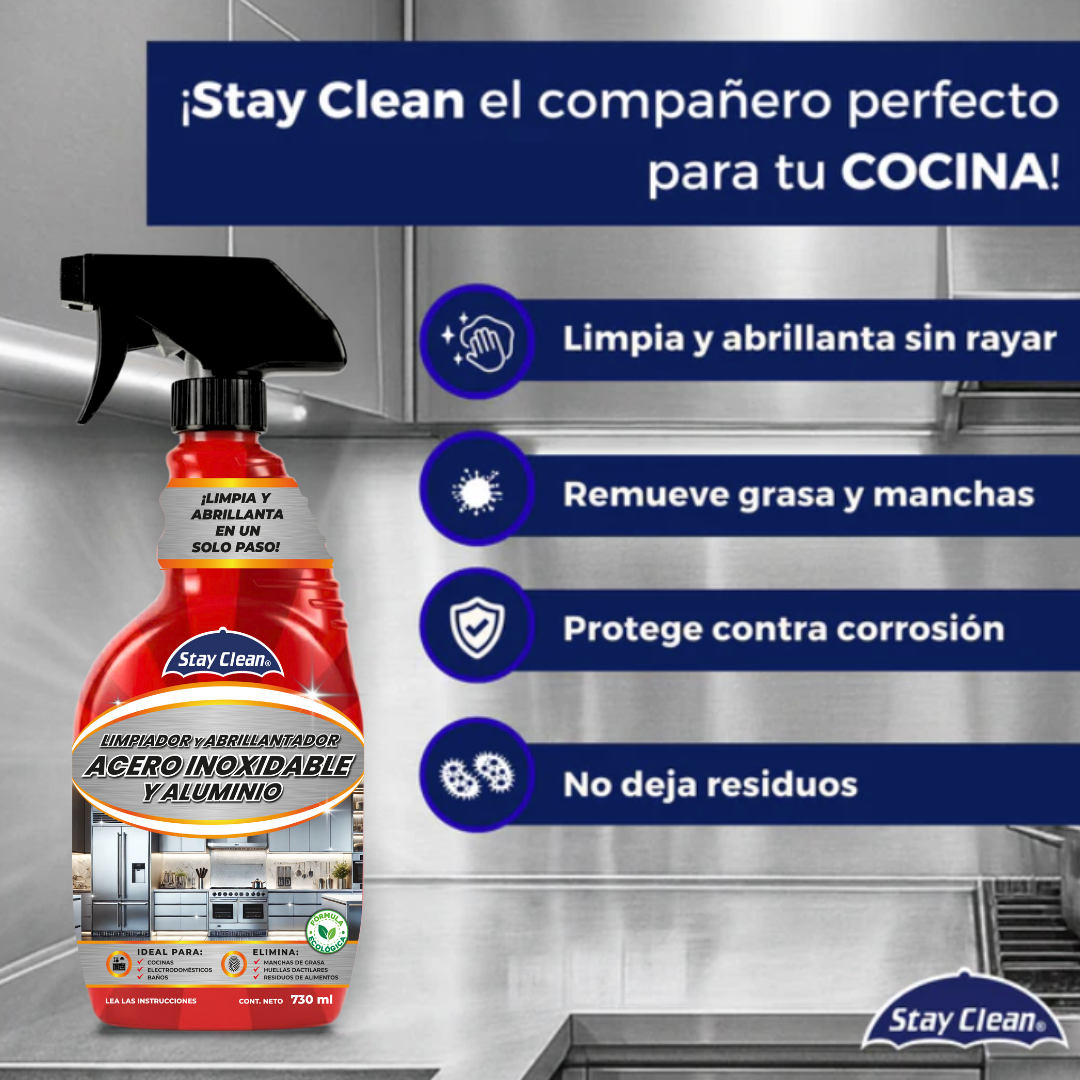 Limpiador y Abrillantador para Acero Inoxidable y Aluminio