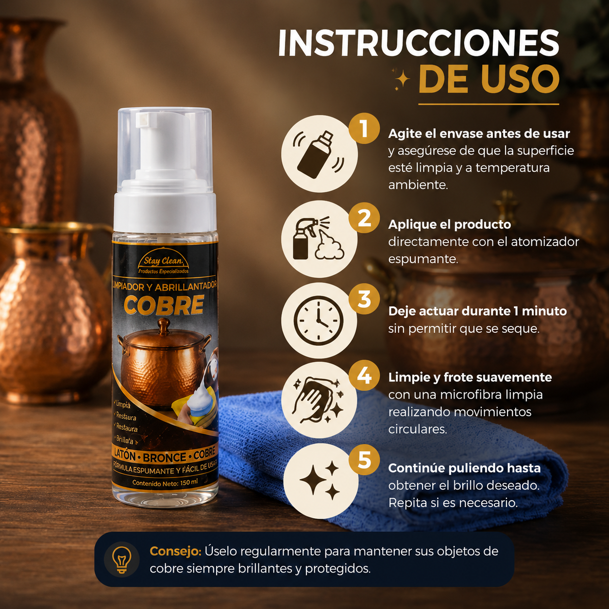 Limpiador y Abrillantador de Cobre